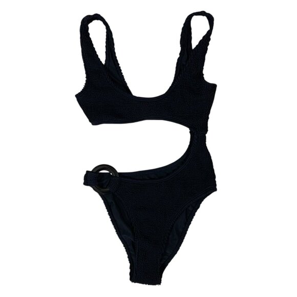 Strawberry Milk Mob Other - Strawberry Milk Mob Black One Shoulder Cutout Swimsuit XS Textured Ring Detail